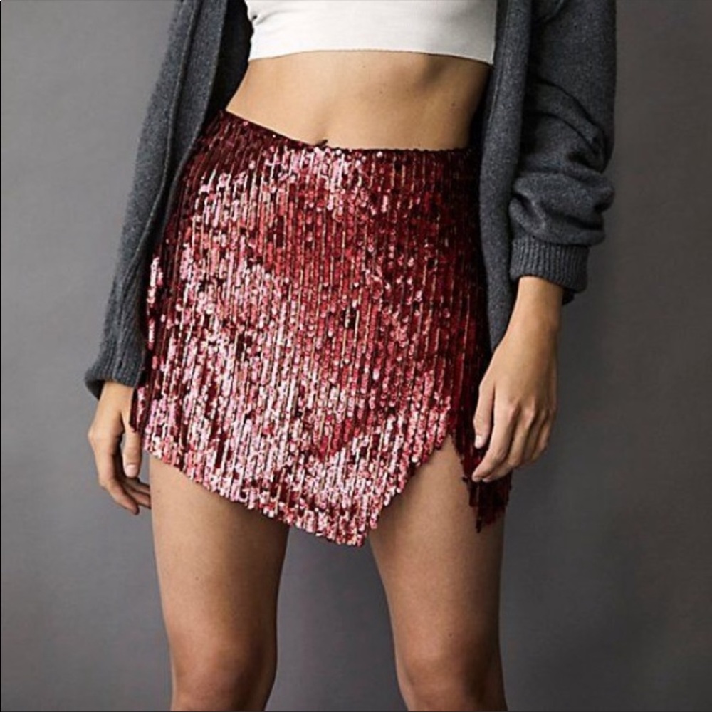 Free People Glowin In The Dark Mini Skirt In Fig Sorbet